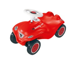 big new bobby car röd med tystgående hjul